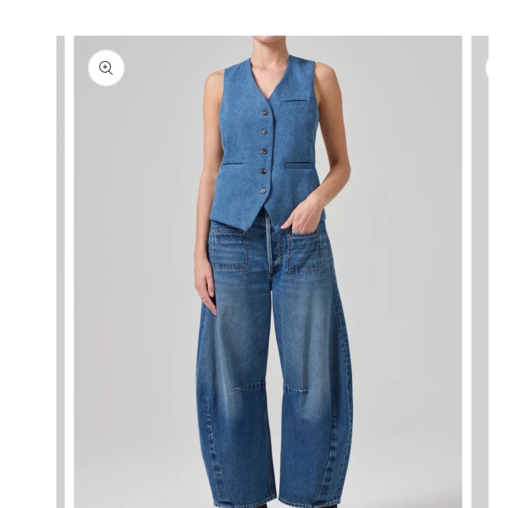 Citizens of Humanity Jasmin Long Vest Normandie Blue MSRP $298 NWT - Picture 4 of 14